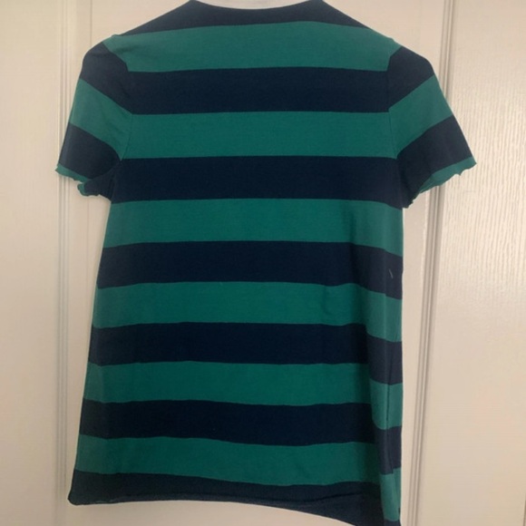 Striped Green & Navy Polo Shirt - Picture 3 of 4